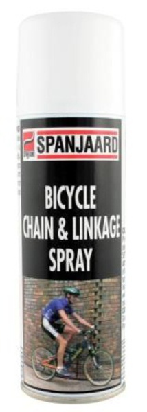 Spanjaard_BICYCLE_CHAIN_LINKAGE_SPRAY自行车链条及连杆喷剂适用于所有自行车，包含可溶性钼成分，可快速渗入链条并形成可靠的防水和润滑层。