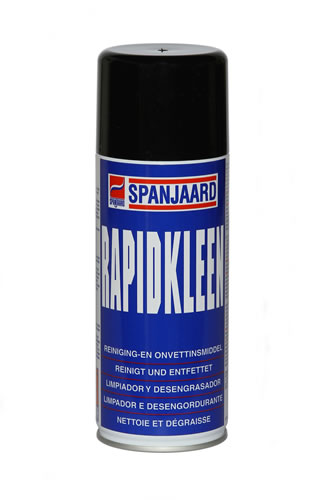 Spanjaard RAPIDKLEEN (GASKET REMOVER)快速垫片清除剂为高品质的工业清洗剂和除油剂，用于清除金属表面，玻璃和陶瓷上油脂，灰尘和表面污染物。